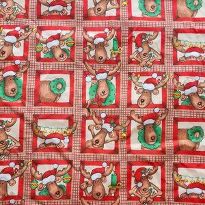 Novelty Reindeer 4.94 yards Fabric for Craft Quilting Material Sewing